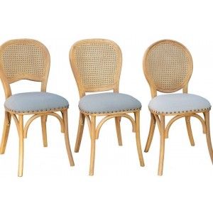 כסאות מרופדים מעץ בשלושה דגמים לבחירה