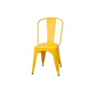 כסא צהוב ממתכת