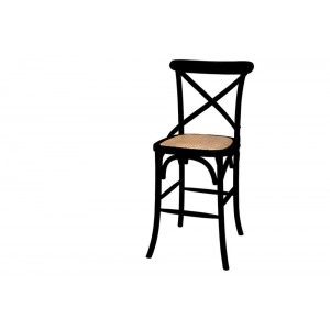 כסא בר שחור עם משענת