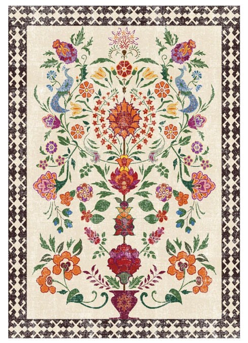 שטיח בדוגמה פרחונית לוטוס