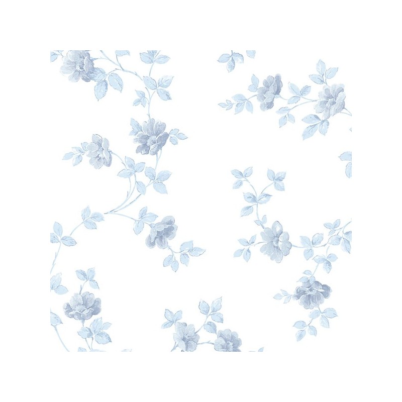 טפט פרחים משתרגים כחול תכלת