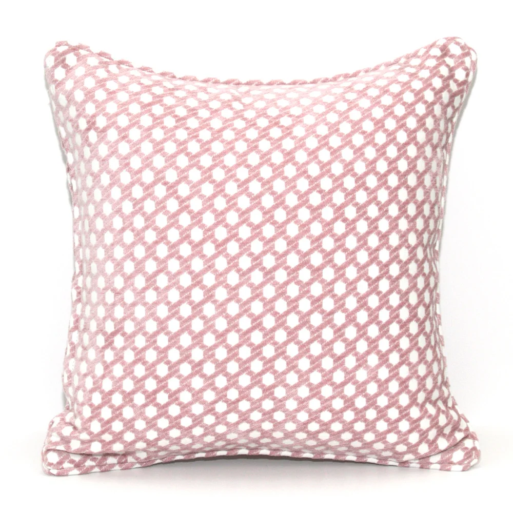 כרית נוי רשת עיגולים ורוד