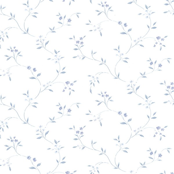 טפט פרחוני עם עיצוב עדין בצבעים של כחול ולבן, מושלם לקירות הסלון או חדר השינה.