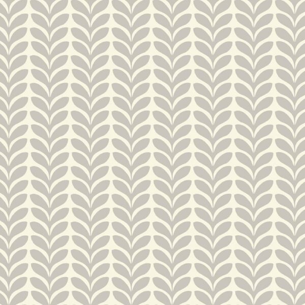 טפט מעוצב עם דוגמת עלים בגוון אפור על רקע בהיר, מתאים לעיצוב סלון מודרני.