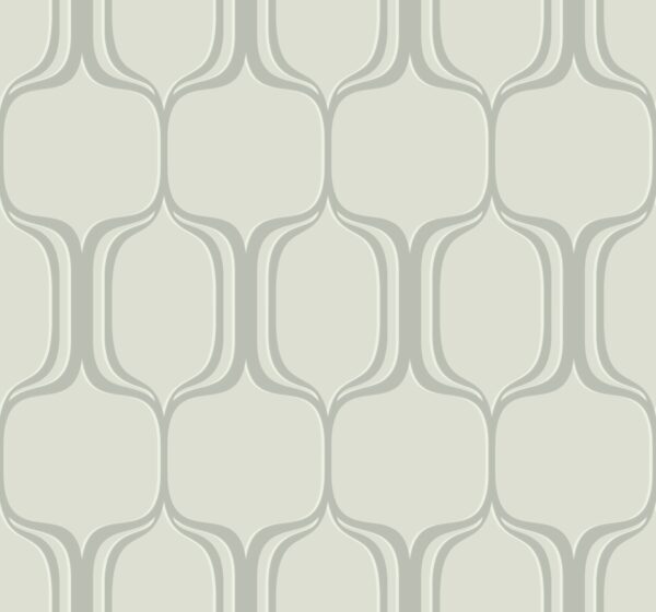 טפט מעוצב בצבעי אפור בהיר עם דוגמת גלים, מתאים לתאורה לסלון ולסגנון מודרני.