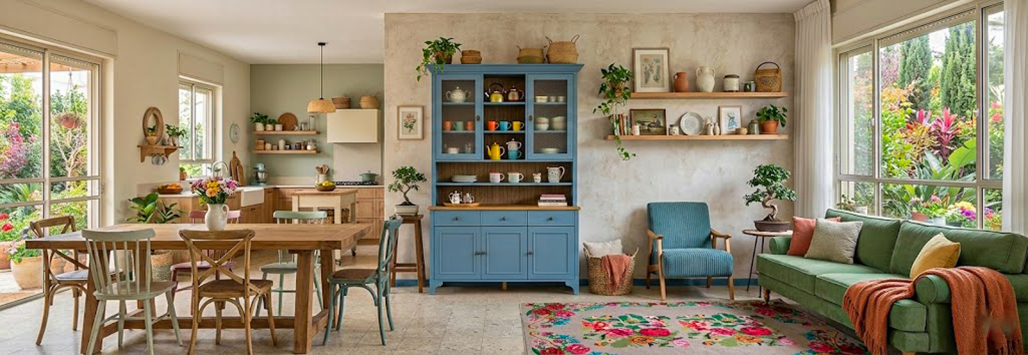 ספרייה כפרית לסלון