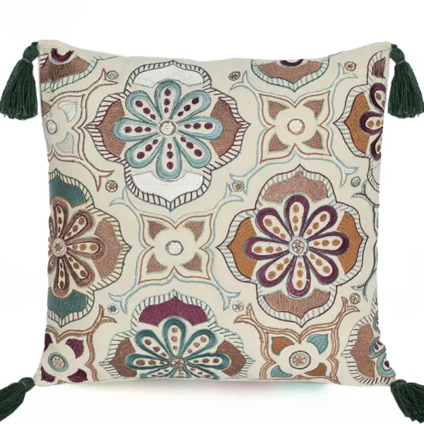 fכרית נוי לסלן כותנה רקמה- הבית של עידה