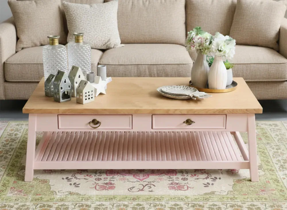 שולחן סלון סיסיל ורוד בהיר